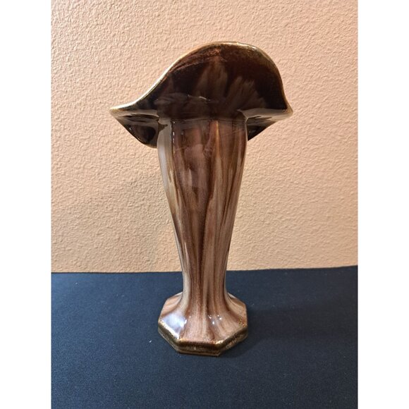 Vintage Abstract Ceramic Vase Jack In The Pulpit Vase Cold Brown Speckle - Picture 4 of 7